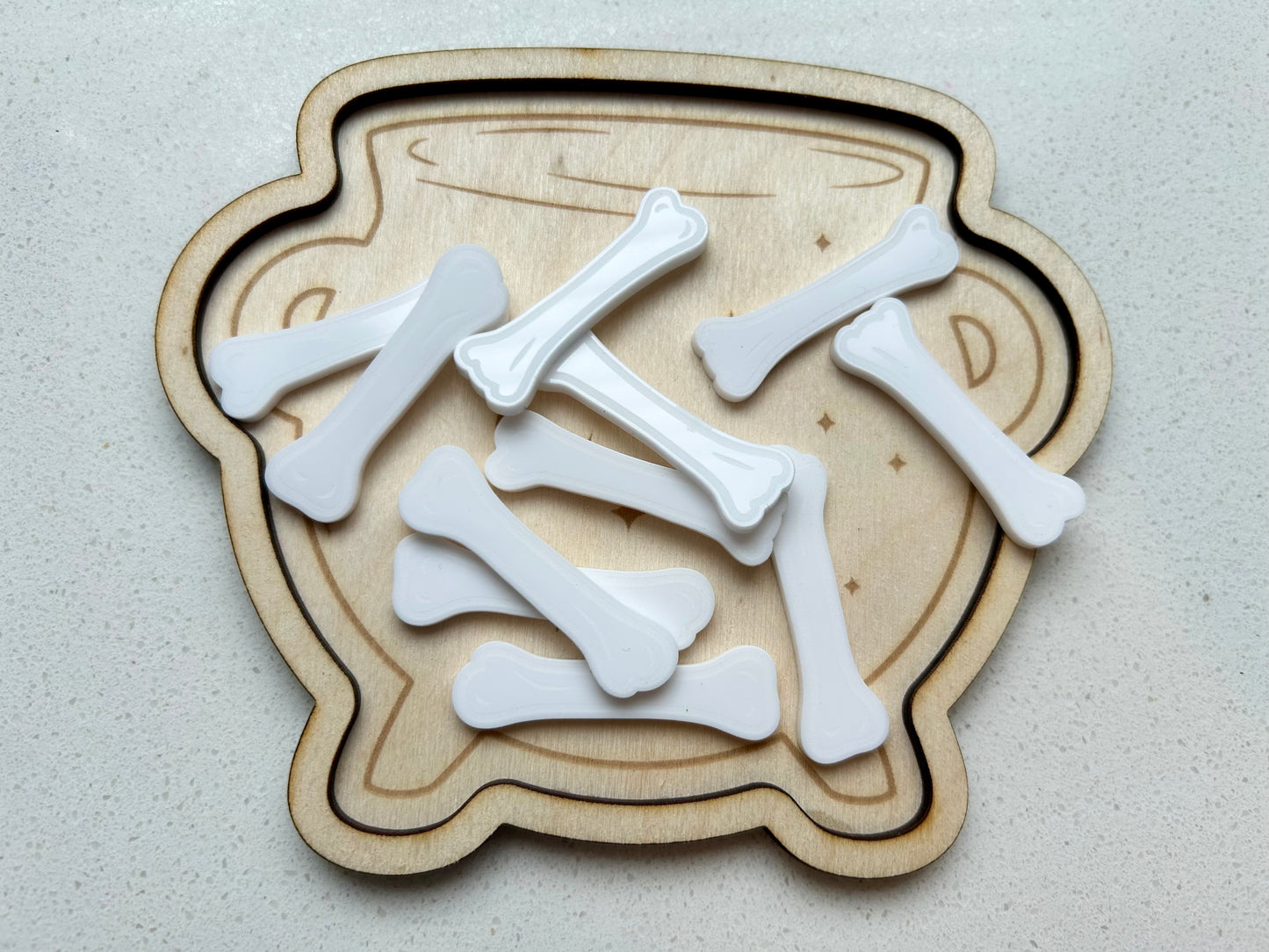 Acrylic Bones & Bats Loose parts