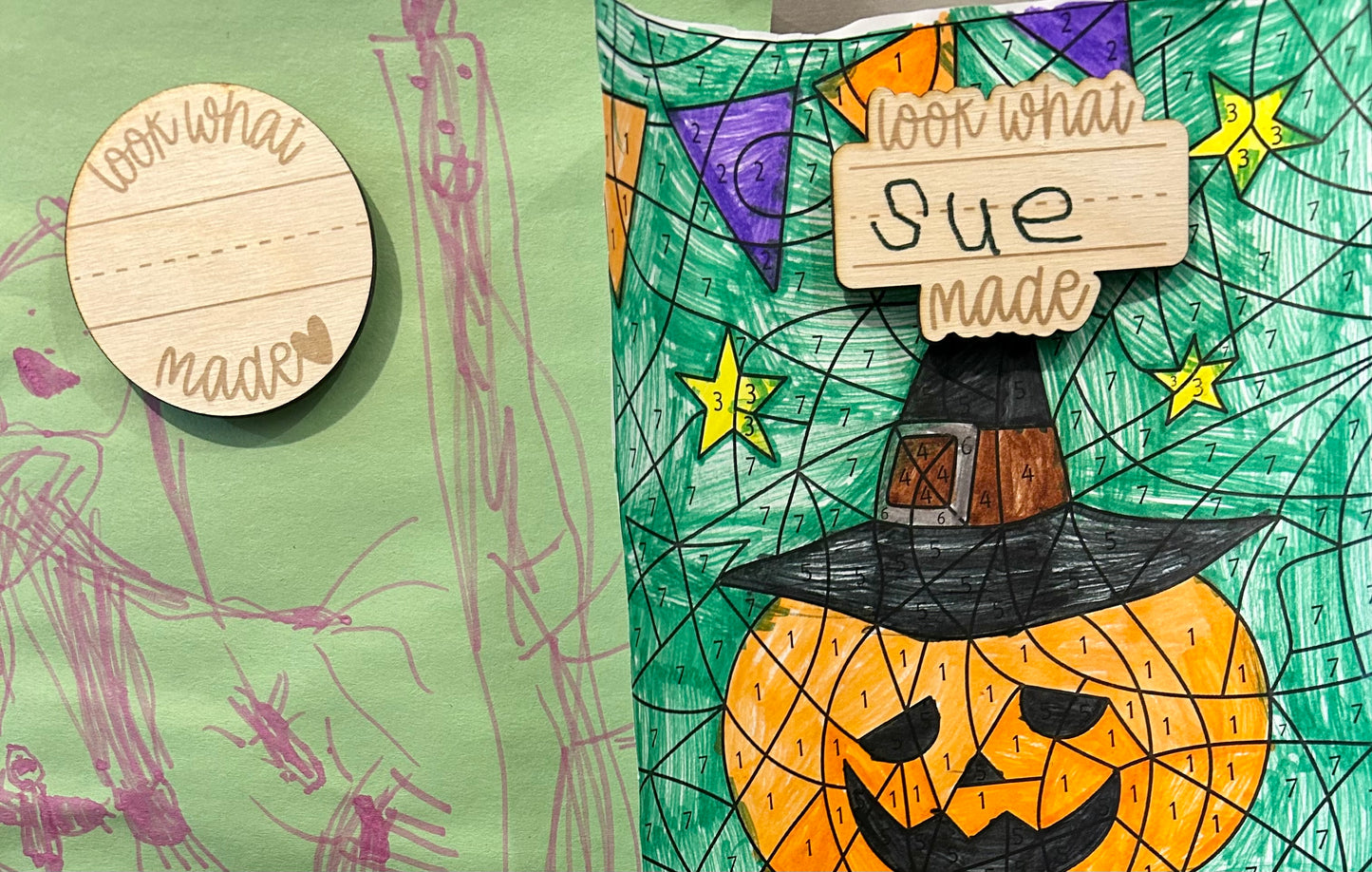 Wood Kid’s art magnets/clips