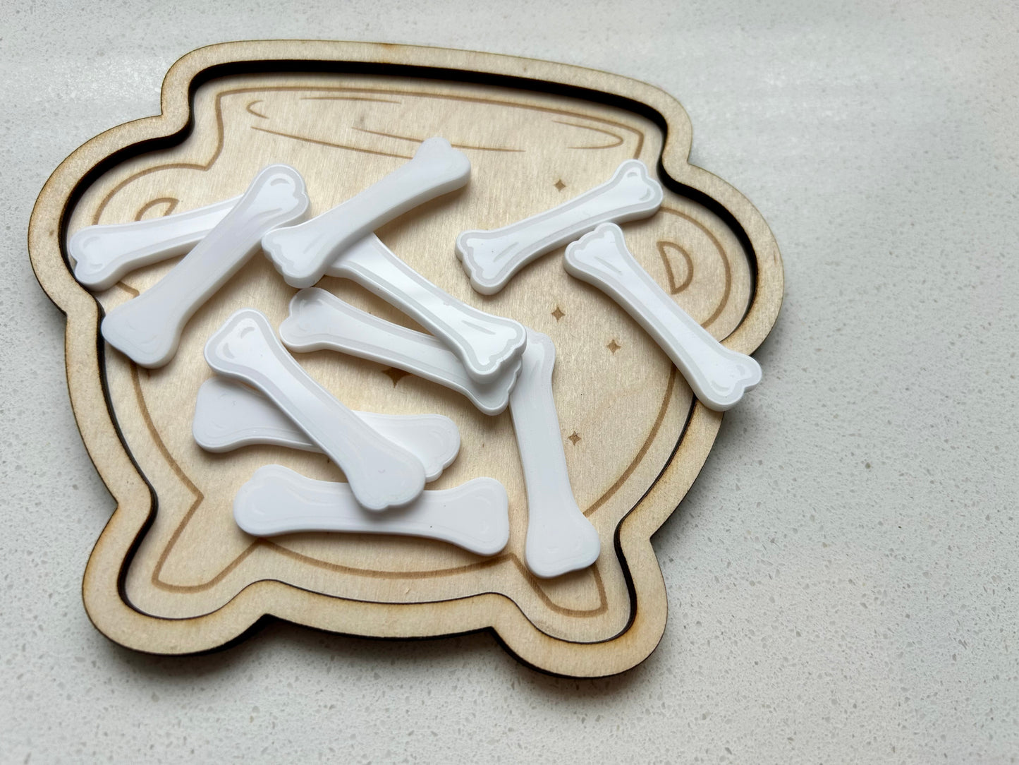 Acrylic Bones & Bats Loose parts