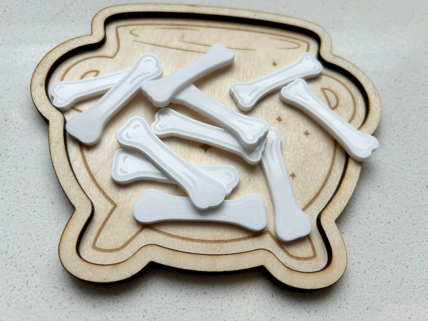 Acrylic Bones & Bats Loose parts
