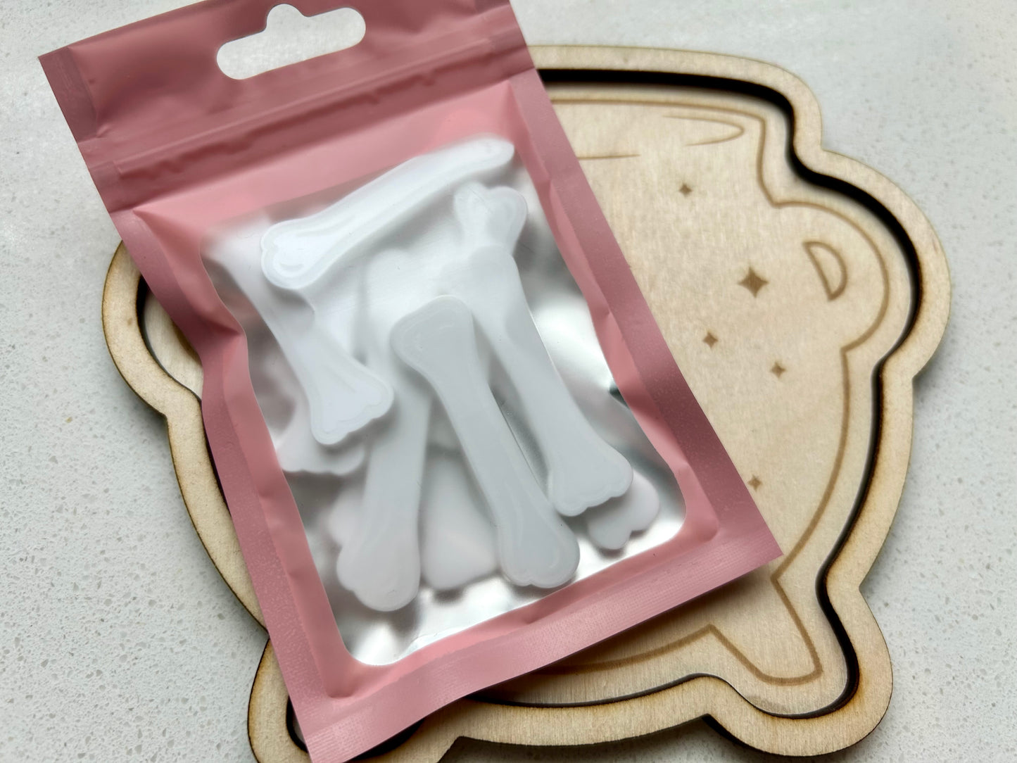 Acrylic Bones & Bats Loose parts