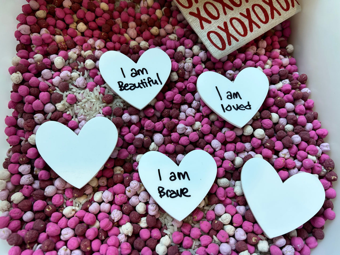Acrylic (dry erase) heart loose parts