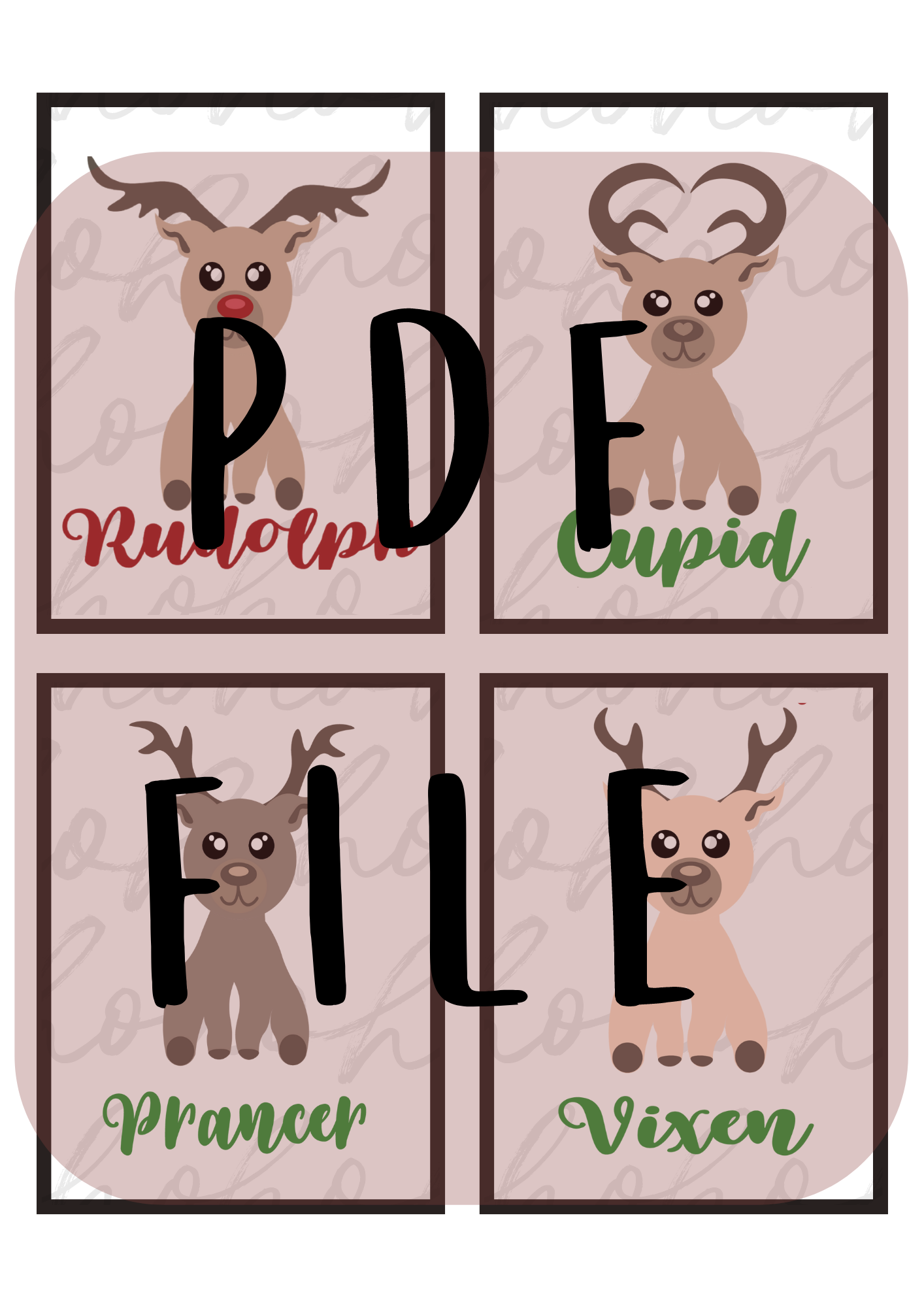 Santa's Reindeers Pt. 2 - PRINTABLE