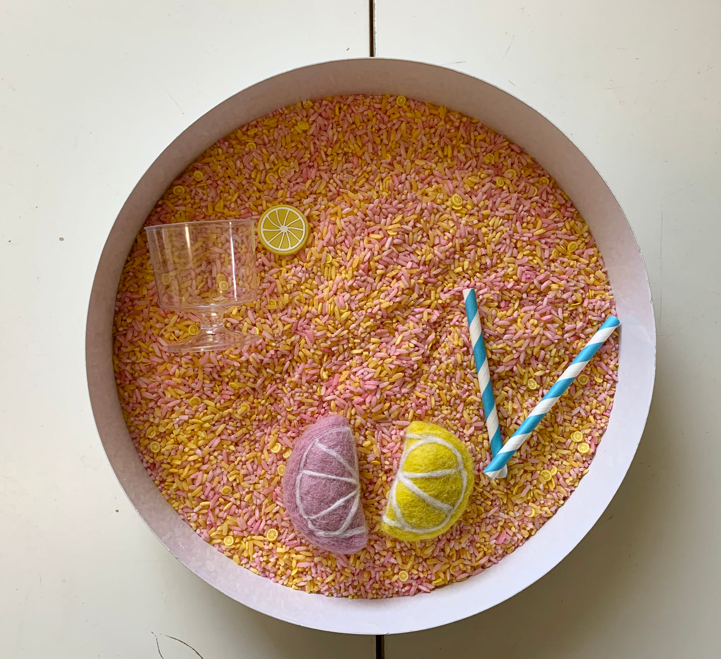 White Metal Sensory Play Tray