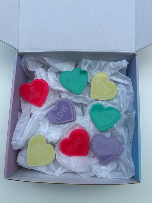 8 Acrylic Candy Heart Loose parts