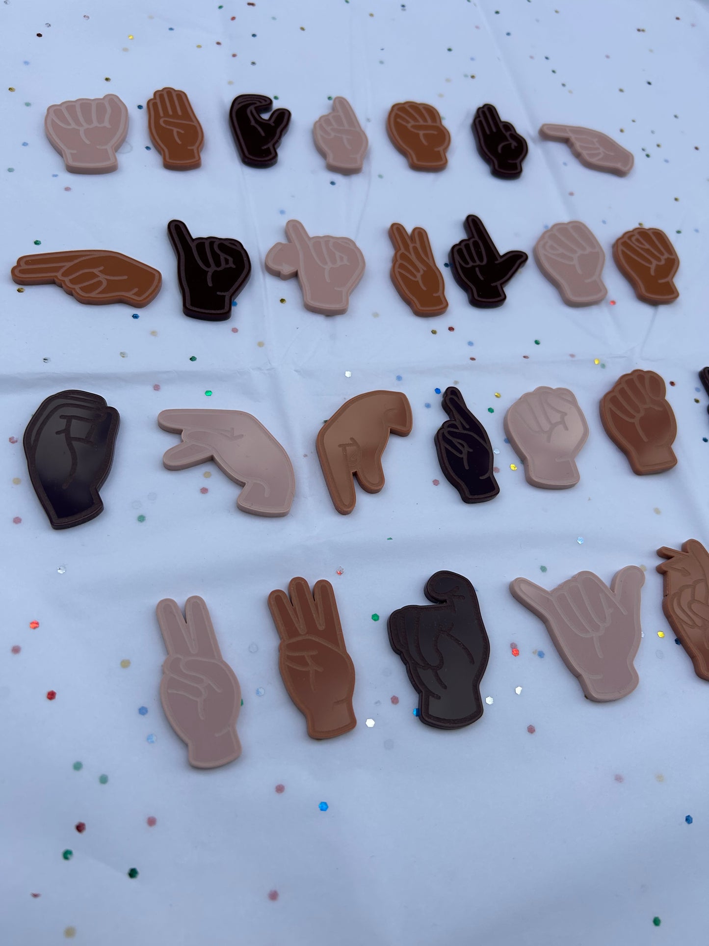 ASL Sign Language acrylic alphabet