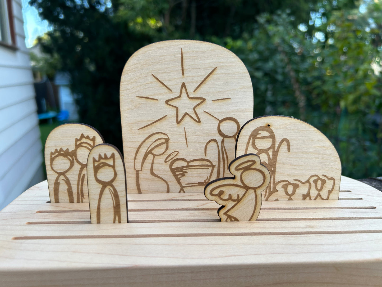 Wood Nativity Set