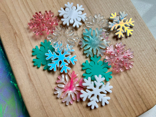 1.5” Acrylic Snowflakes loose parts - 2 colourways