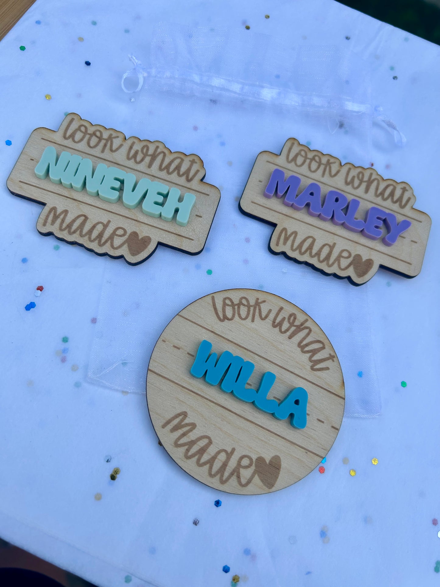 Look What I Made - Magnets or Clips - Personalized