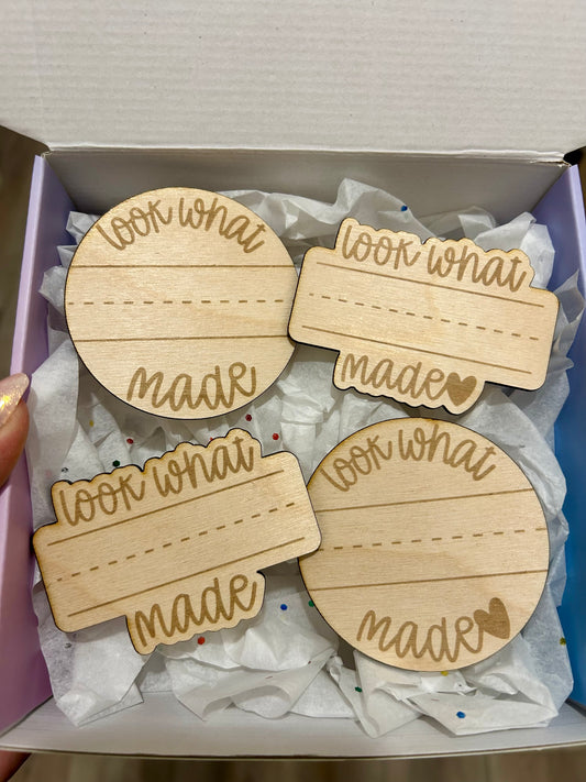 Wood Kid’s art magnets/clips