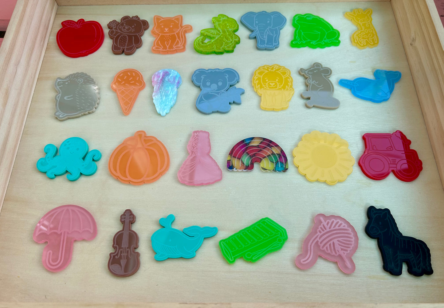 Acrylic ABC phonics loose parts