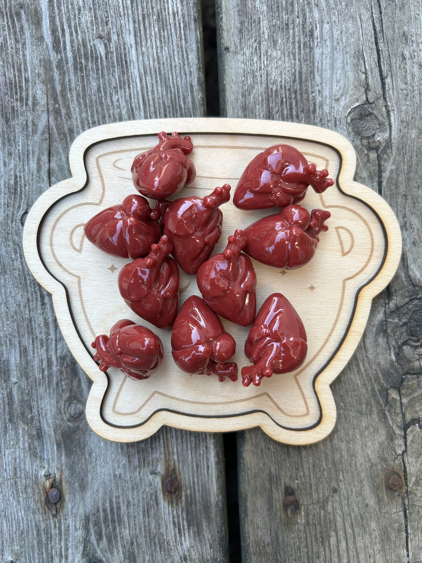 10 acrylic heart counters