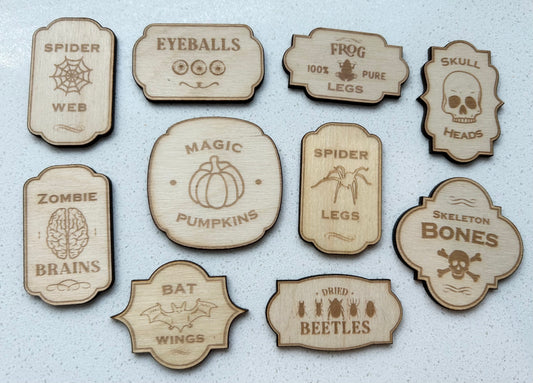 8 Wood Potion Labels