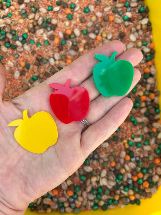 10 acrylic Apples loose parts