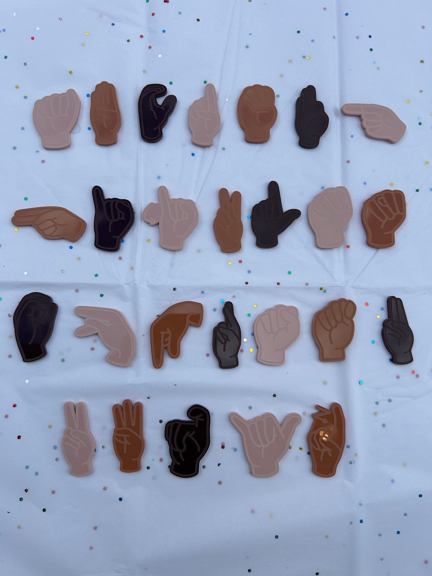 ASL Sign Language acrylic alphabet