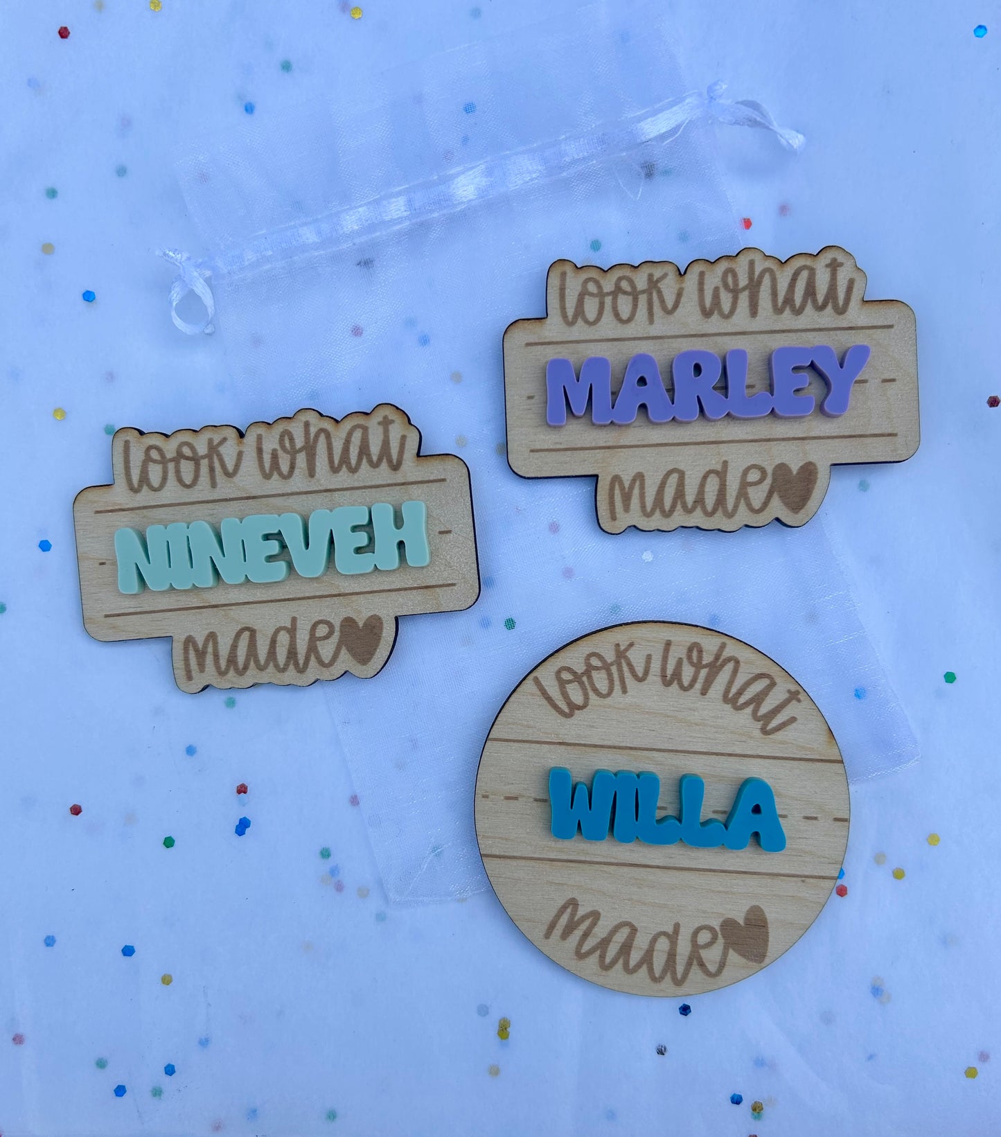 Look What I Made - Magnets or Clips - Personalized