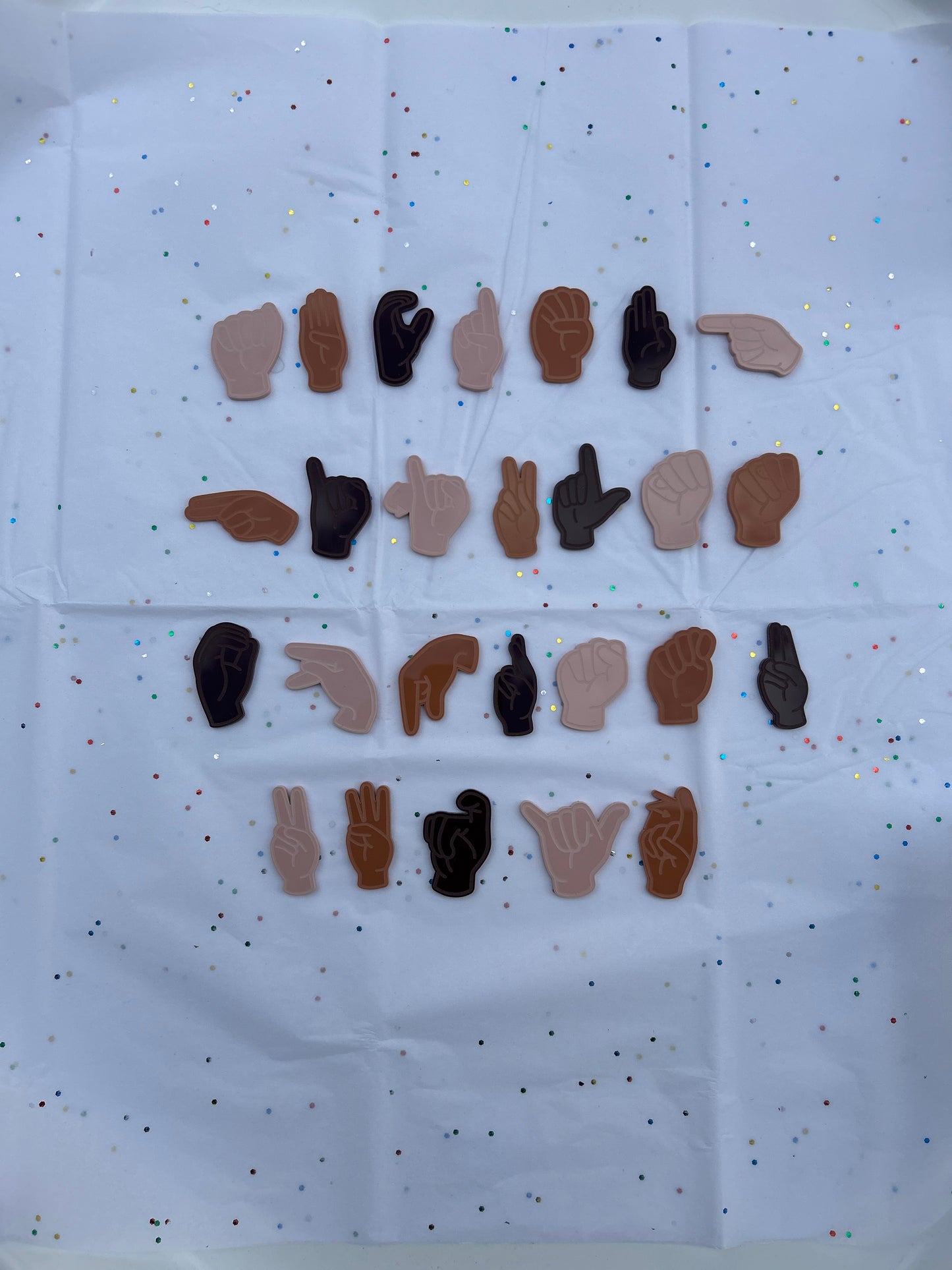 ASL Sign Language acrylic alphabet