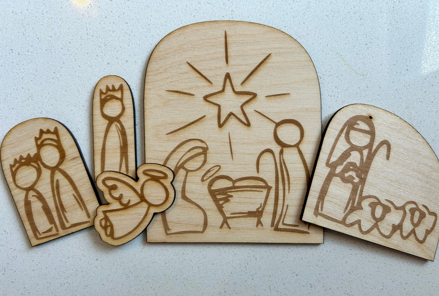 Wood Nativity Set