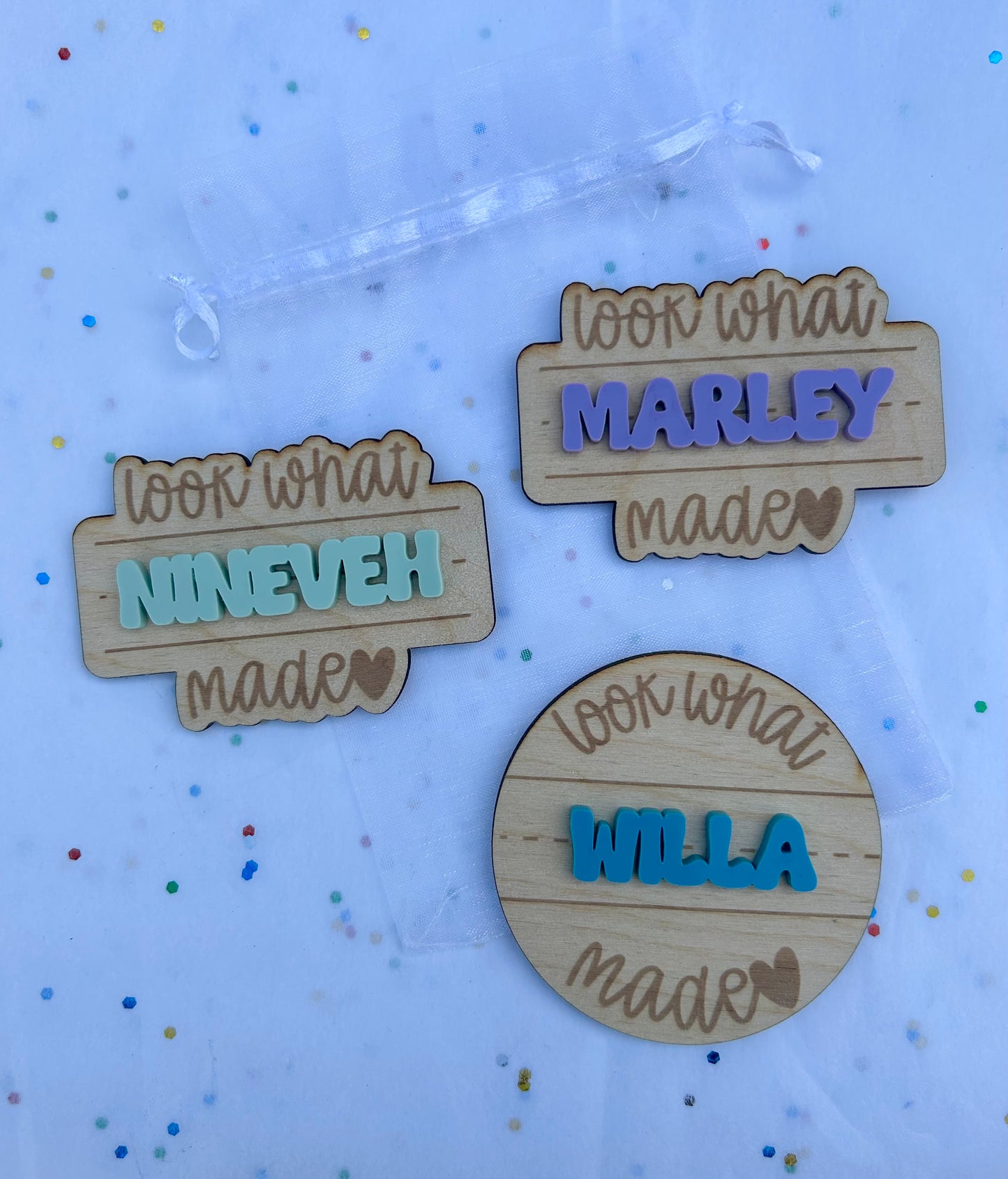 Look What I Made - Magnets or Clips - Personalized