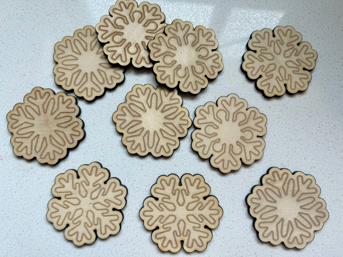 2” Wood Snowflakes loose parts