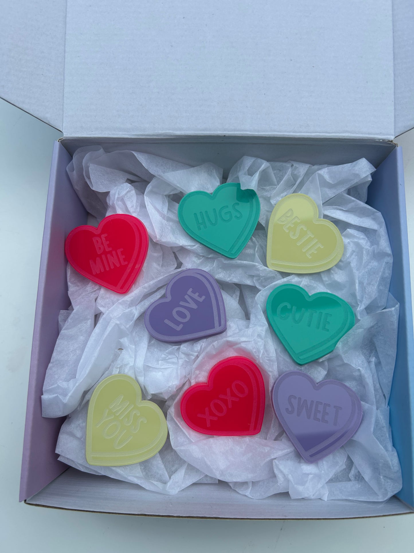 8 Acrylic Candy Heart Loose parts