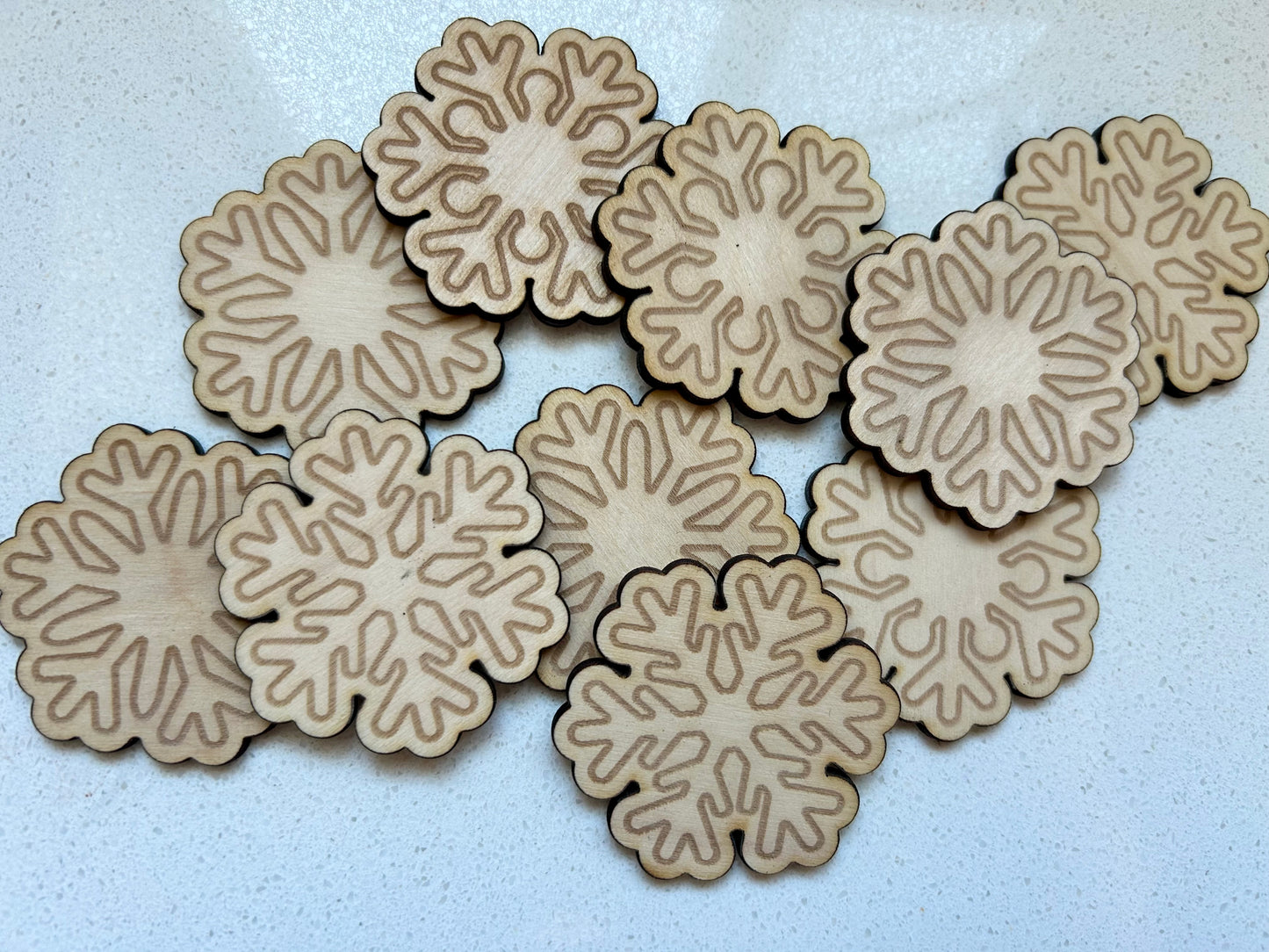 2” Wood Snowflakes loose parts