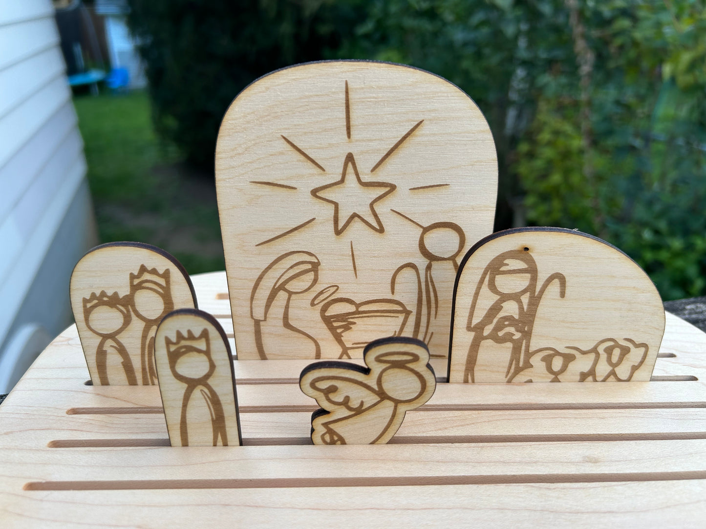 Wood Nativity Set