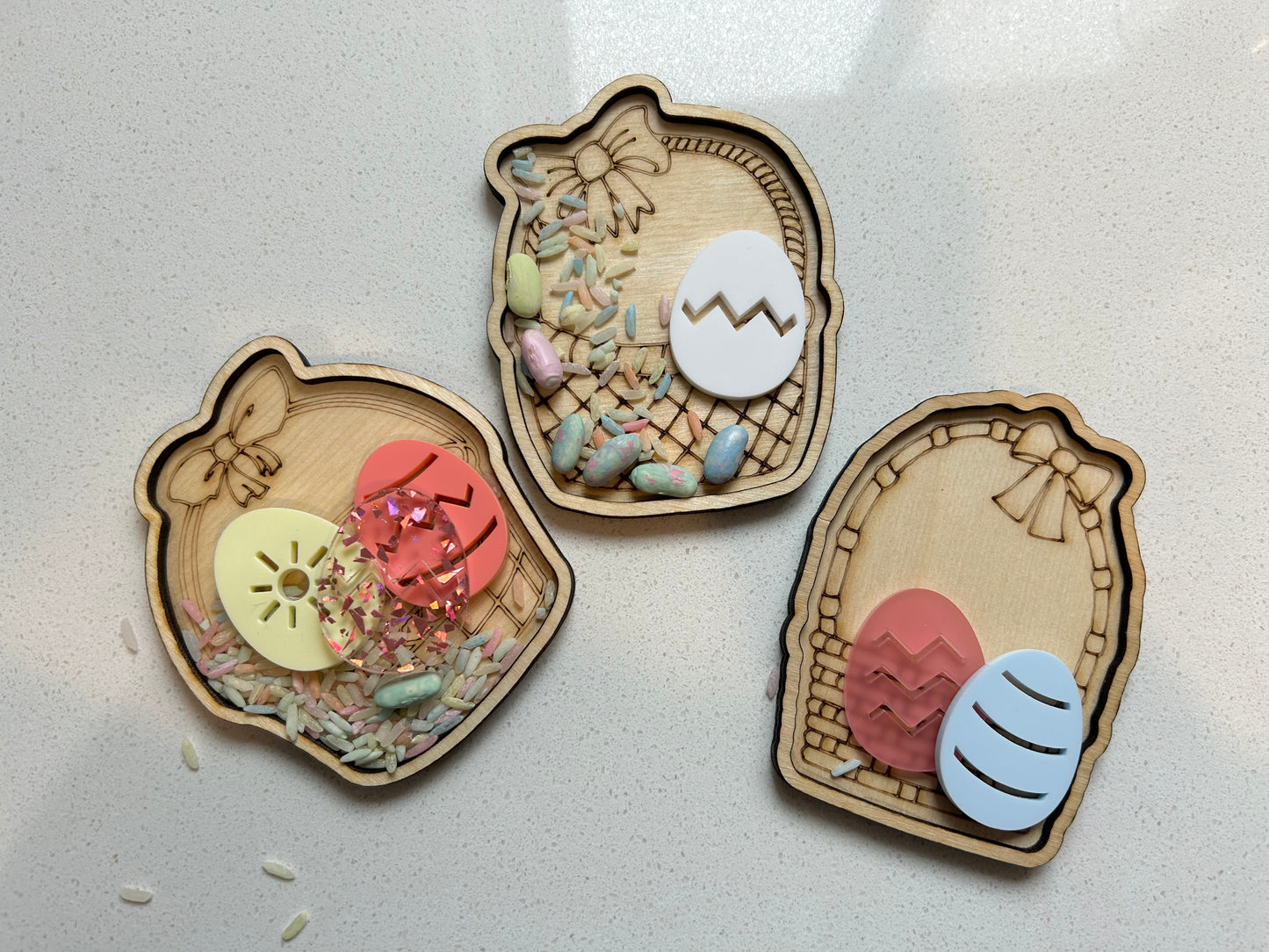 Easter Basket Sensory Play Trays