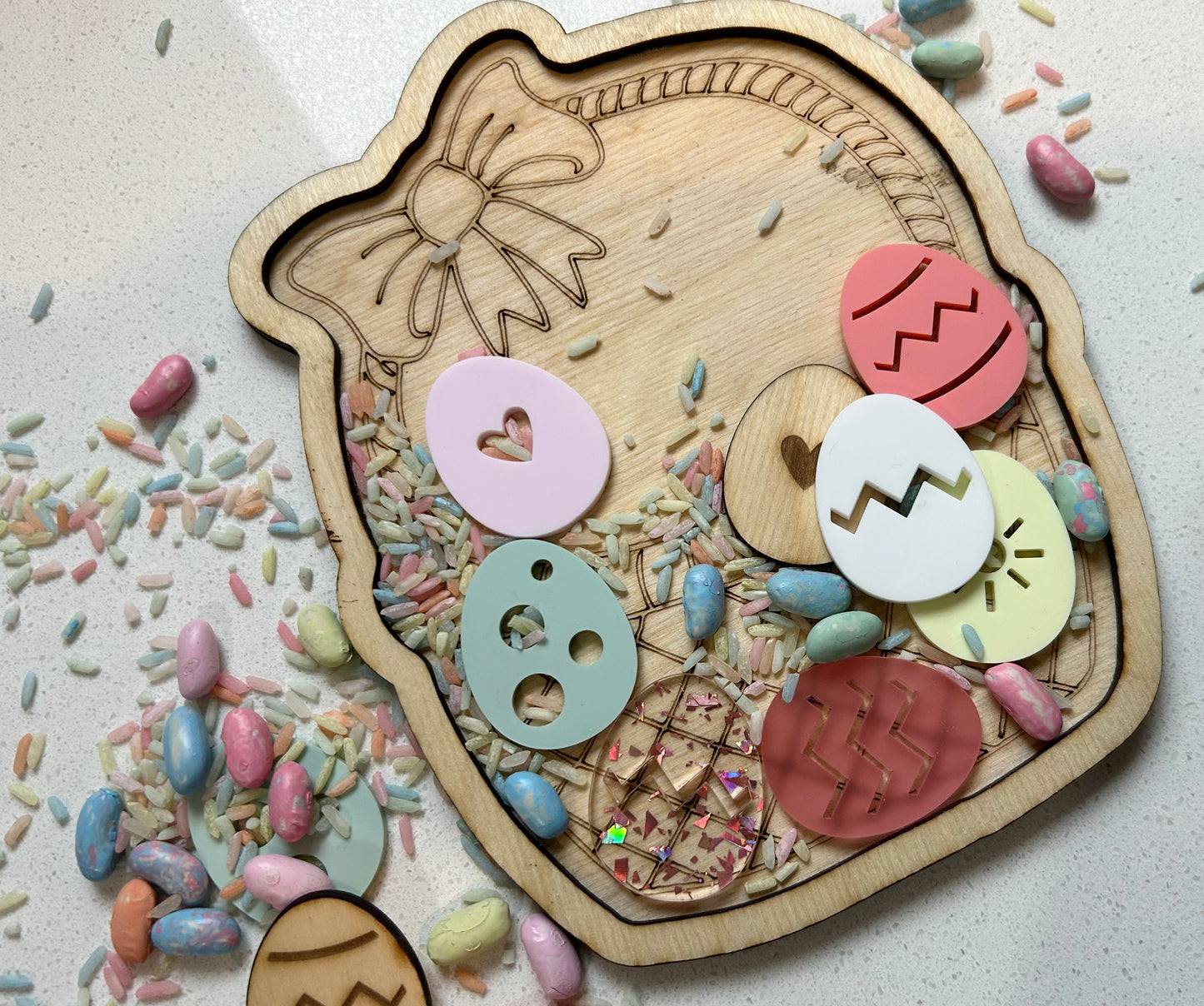 Easter Basket Sensory Play Trays