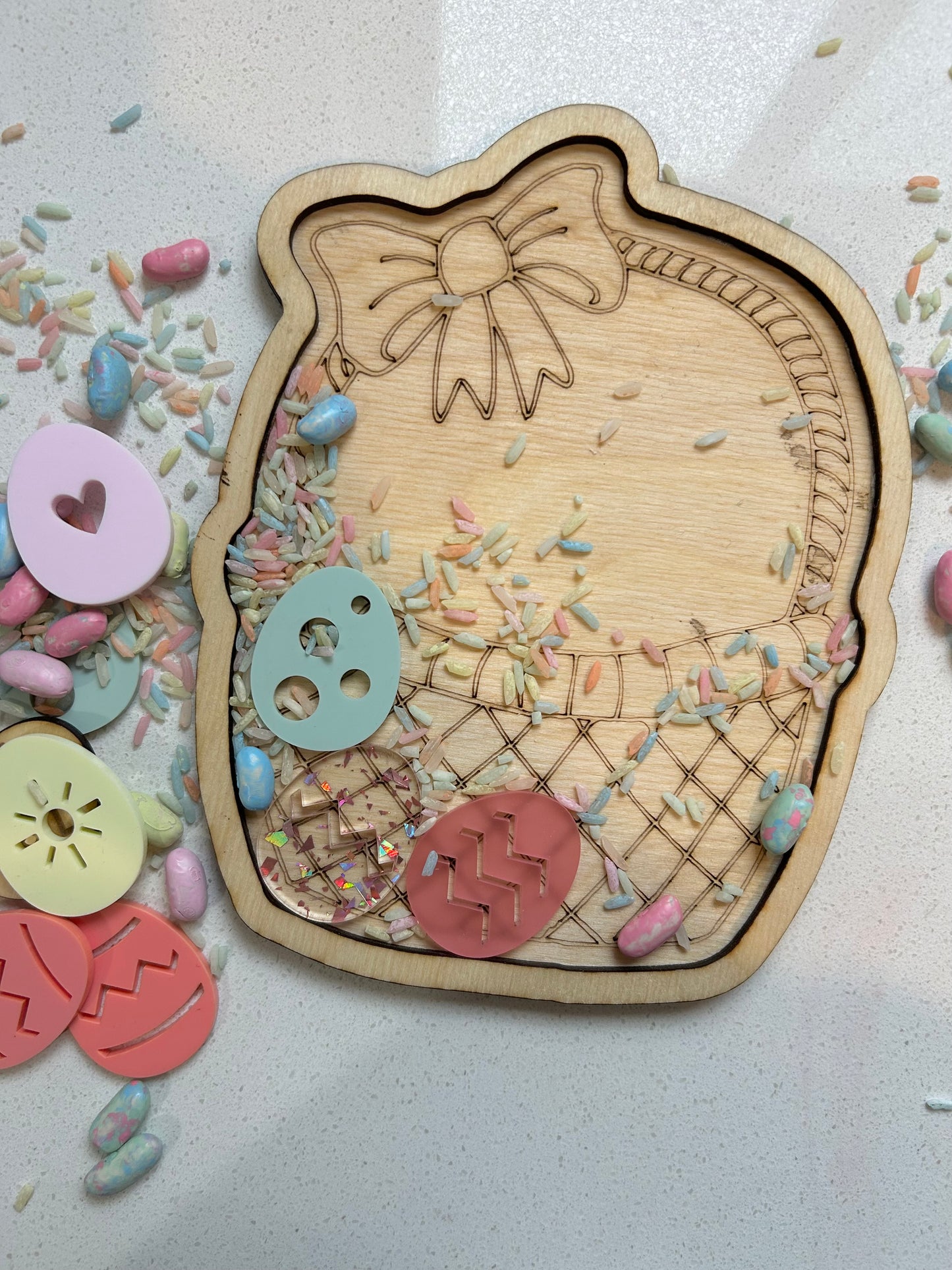 Easter Basket Sensory Play Trays