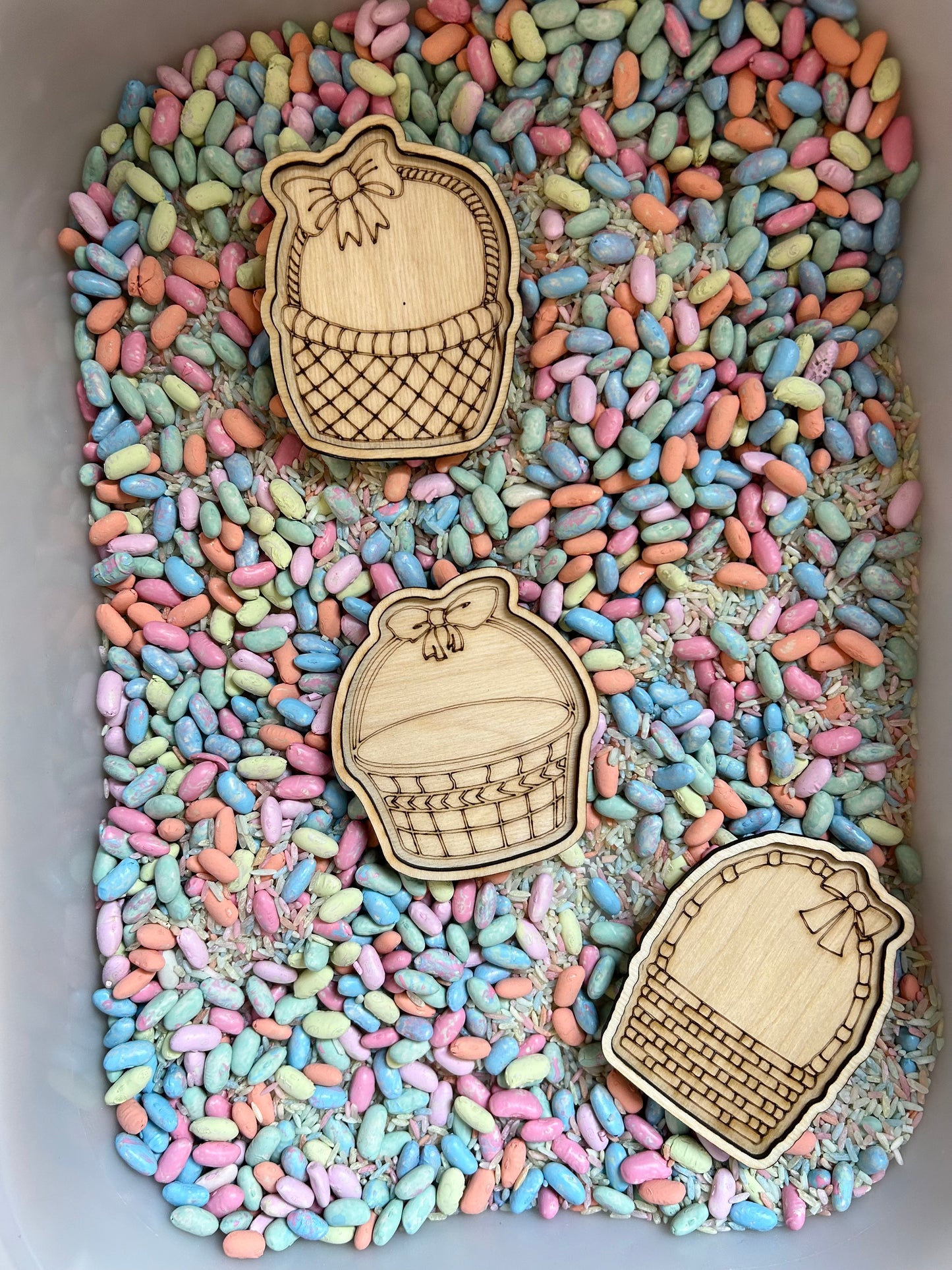 Easter Basket Sensory Play Trays