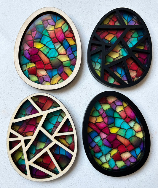 Stained Glass Egg light discs