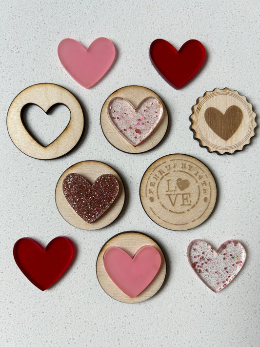 Love // Heart loose parts // tokens