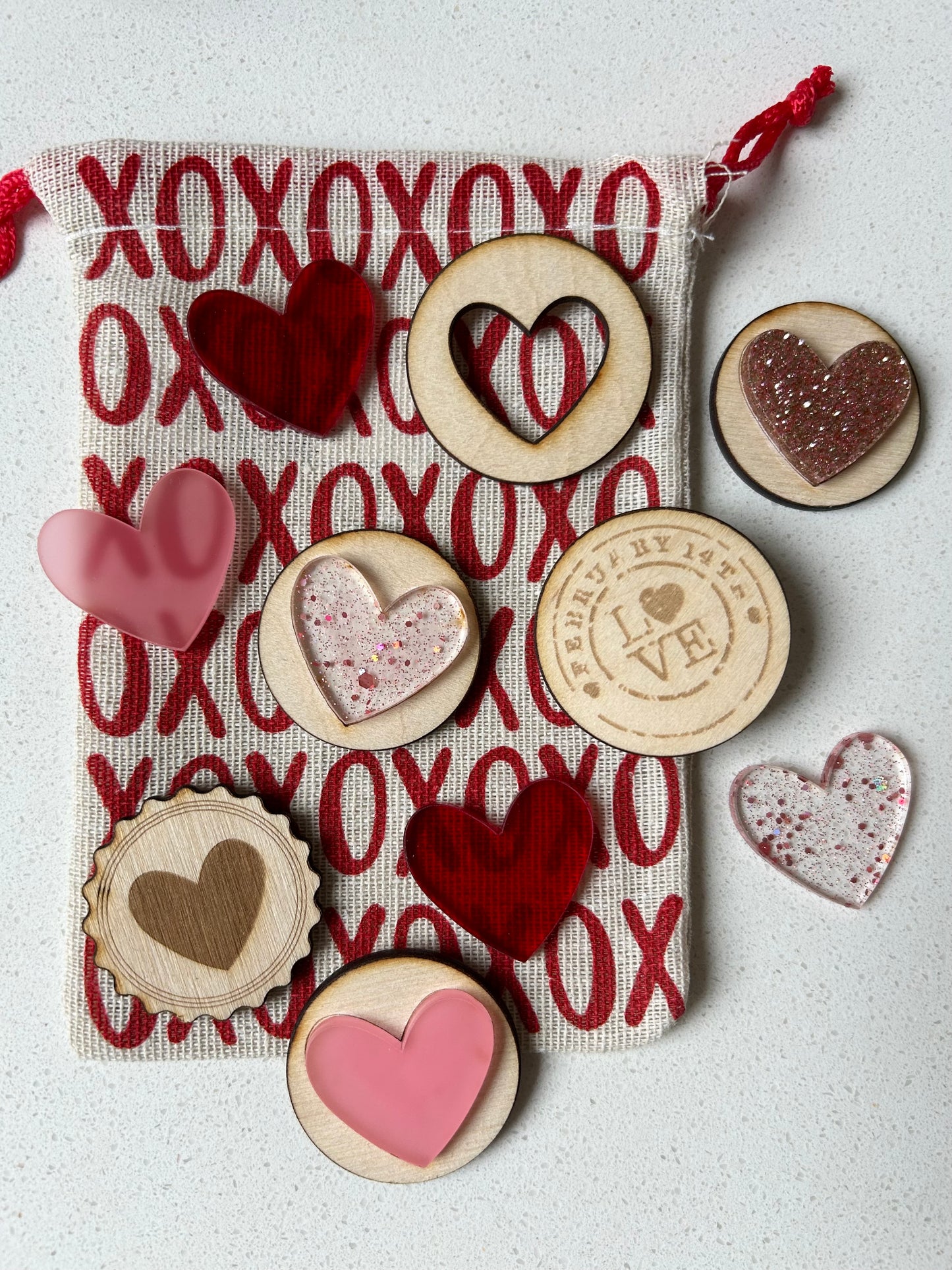 Love // Heart loose parts // tokens
