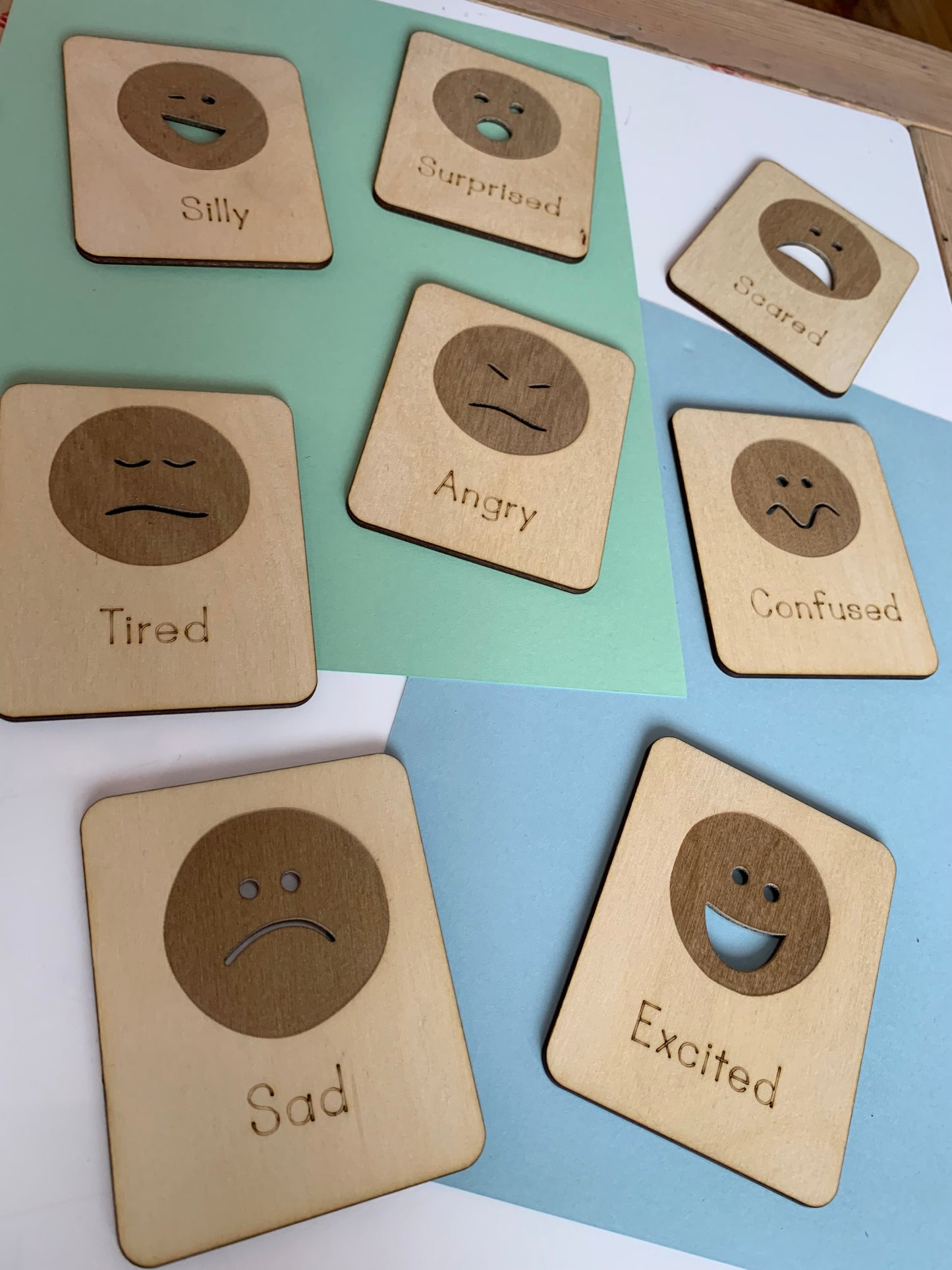 Wood Emotions Learning Cards