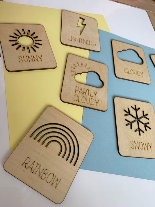 Wood Weather Learning Cards