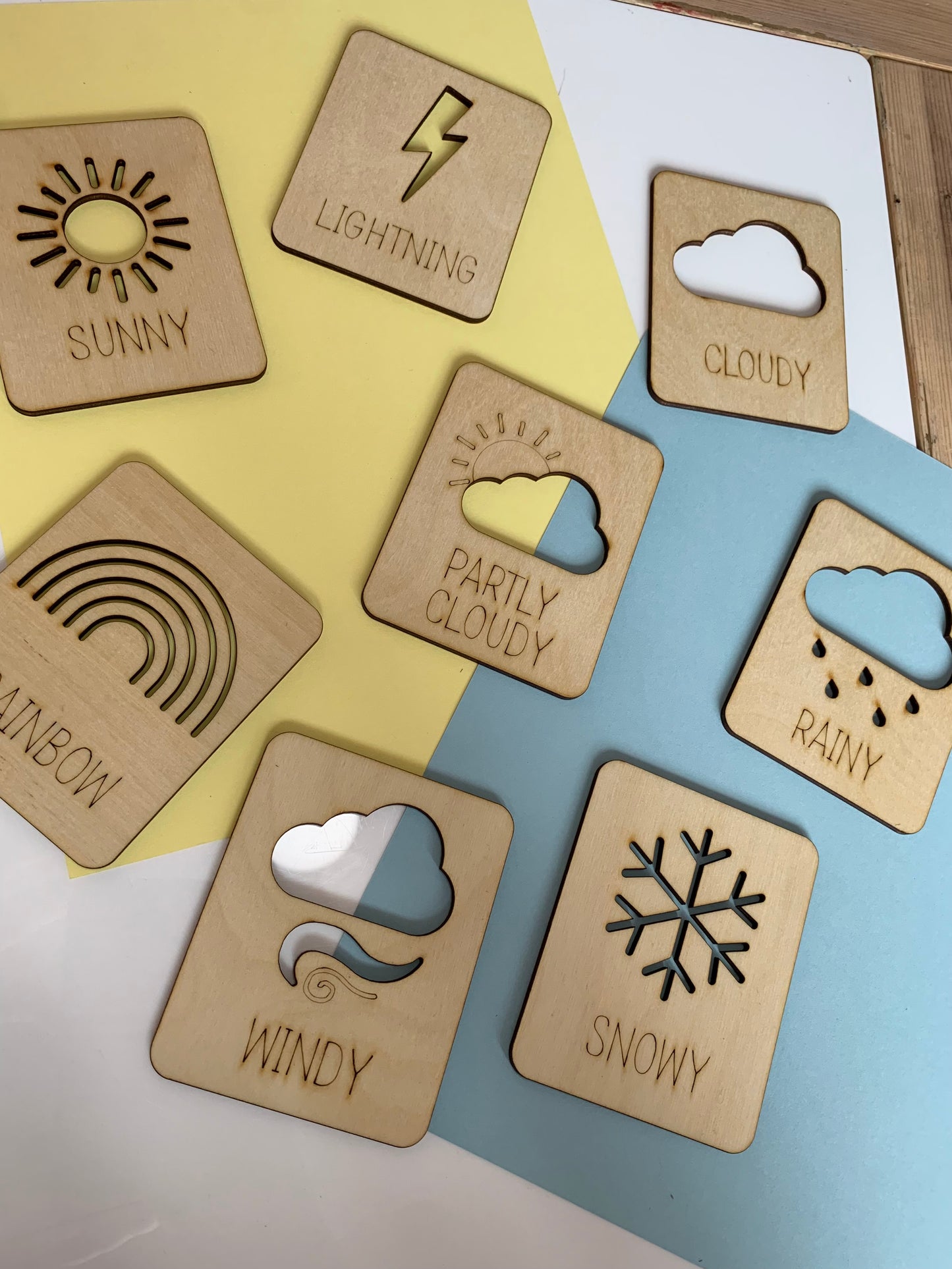 Wood Weather Learning Cards