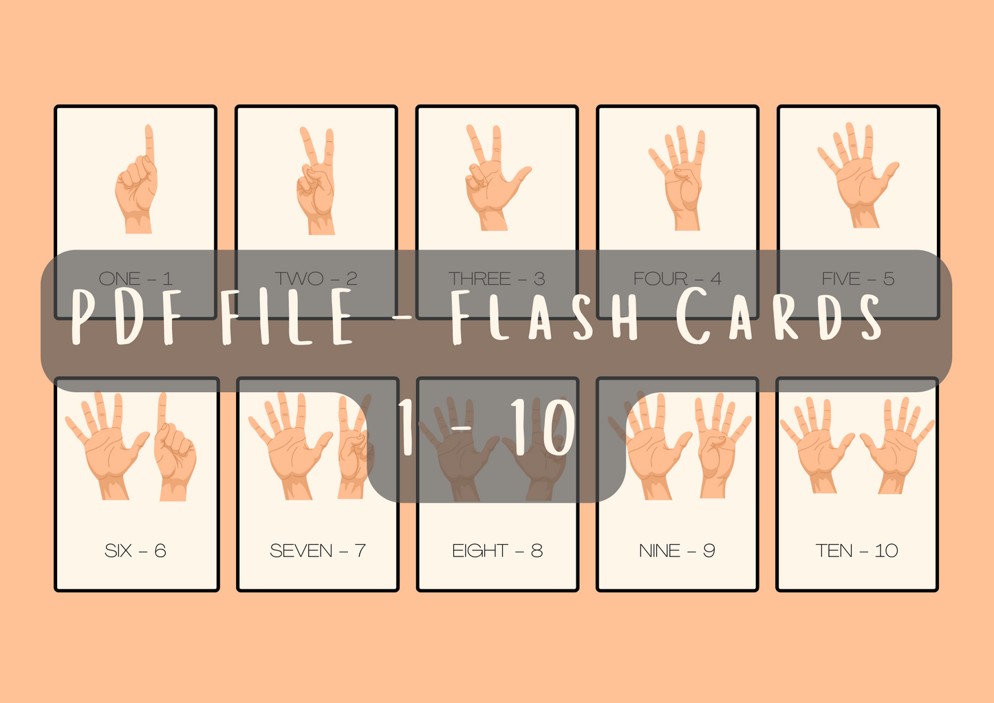 Numbers - Printable Flash Cards (1-10)